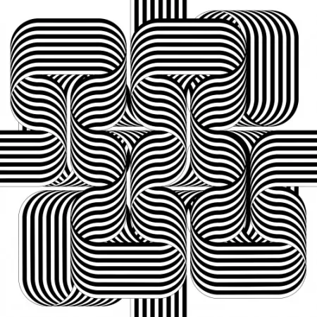 Литография Le Parc - Larga marcha, 4 bifurcaciones, 2