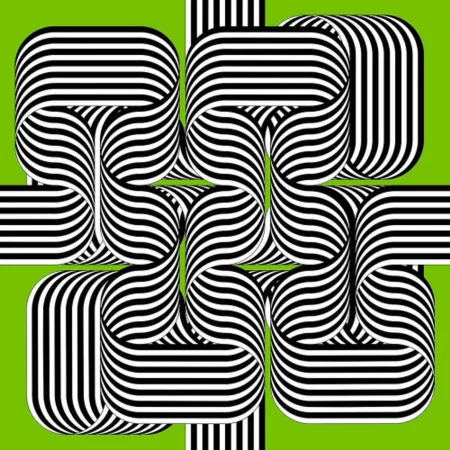 Литография Le Parc - Larga marcha, 4 bifurcaciones, 2