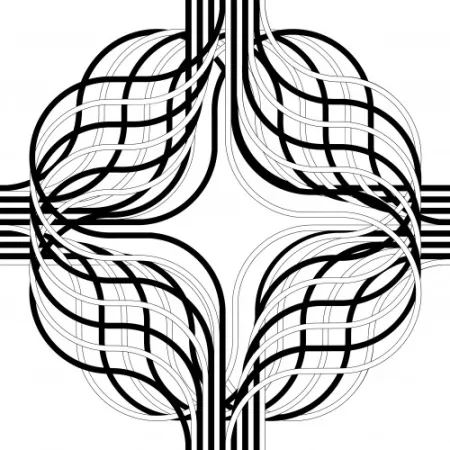 Литография Le Parc - Larga marcha, 4 bifurcaciones, 4