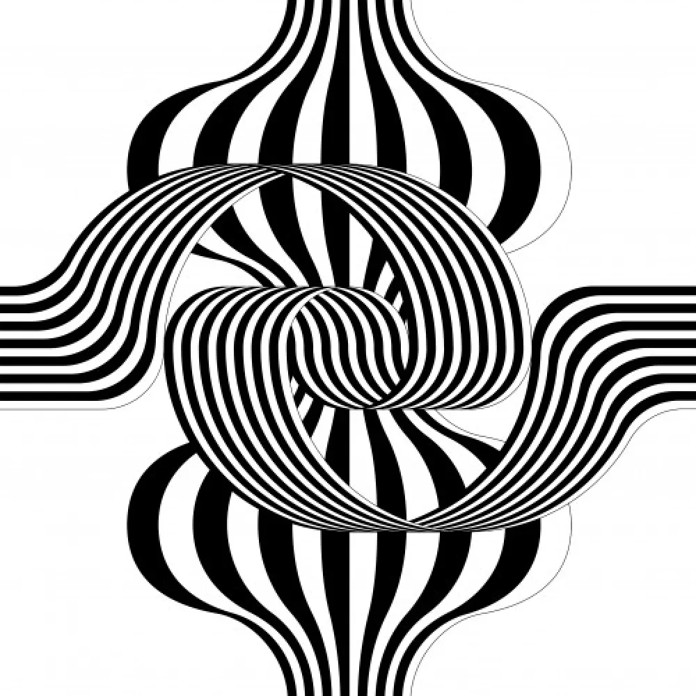 Литография Le Parc - Larga marcha, 4 bifurcaciones, 5