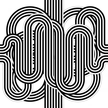 Литография Le Parc - Larga marcha, 4 bifurcaciones, 8