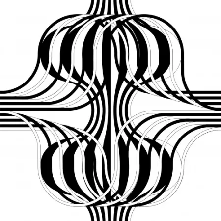 Литография Le Parc - Larga marcha, 4 bifurcaciones, 9