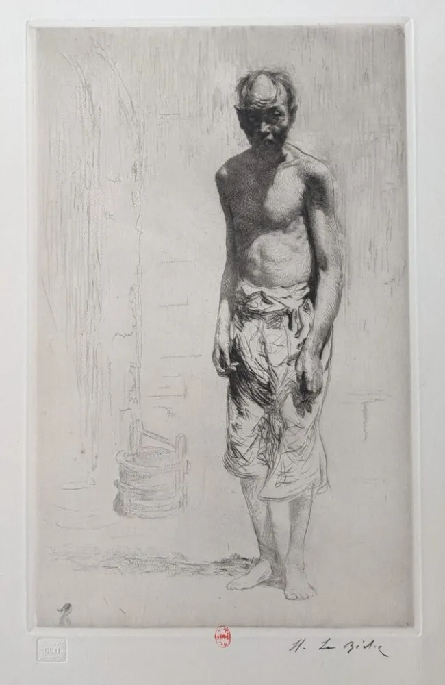 Гравюра Le Riche - Mendiant Chinois