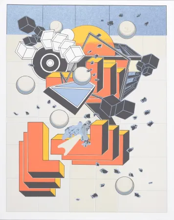 Литография Le Yaouanc - Construction (Hommage aux bâtisseurs)