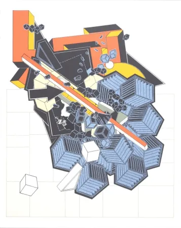 Литография Le Yaouanc - La Terre (Hommage aux bâtisseurs)