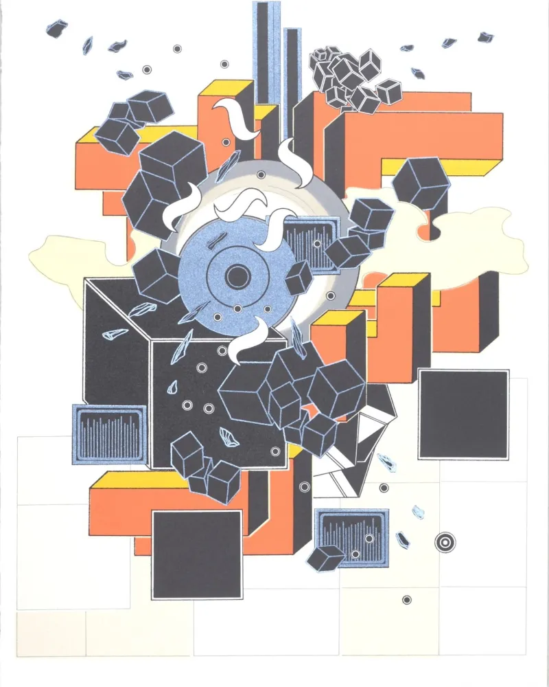 Литография Le Yaouanc - L'Oeuvre des Hommes : Le Feu