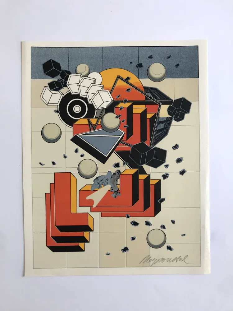 Литография Le Yaouanc - Un chantier (Le métier de bâtisseur I)