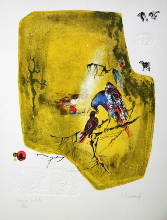 Литография Lebadang - Birds on a Branch