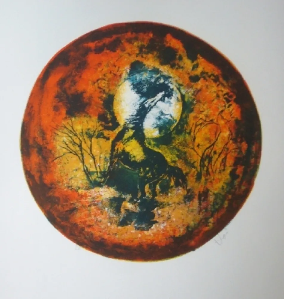 Литография Lebadang - Cheval clair lune