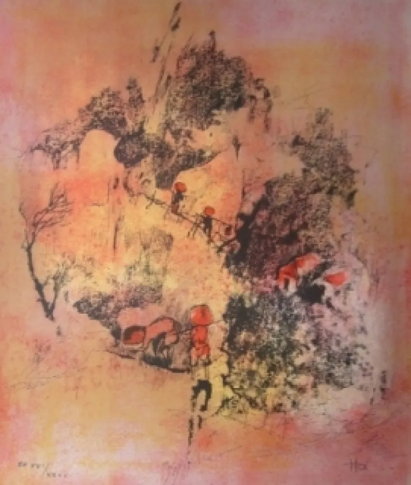 Литография Lebadang - Recolte de riz