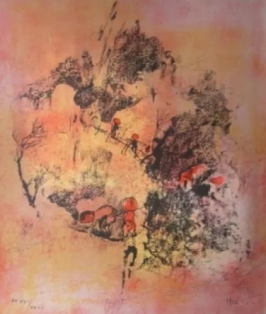 Литография Lebadang - Recolte de riz