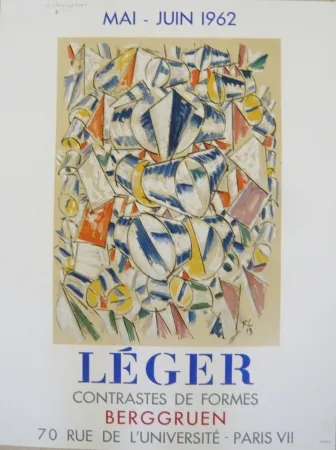 Афиша Leger - Affiche exposition  contrastes de formes galerie Berggruen