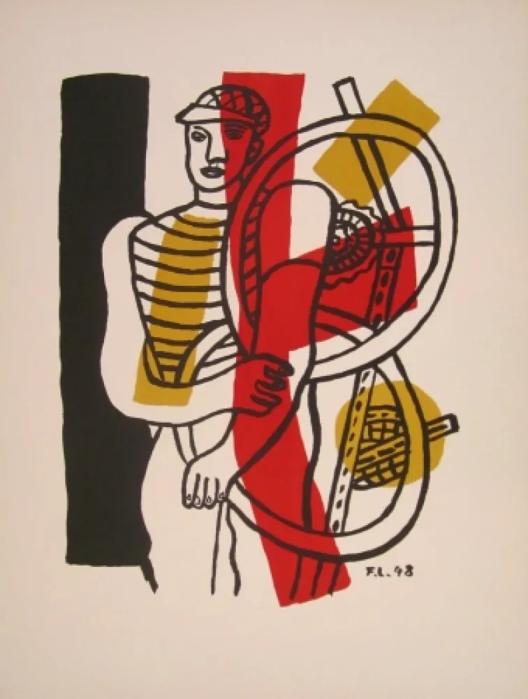 Литография Leger - Le cycliste
