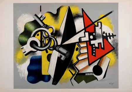 Литография Leger - Nature morte aux clefs, 1955