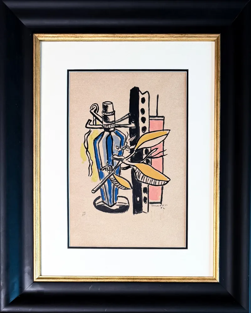 Литография Leger - Untitled (Composition à la bouteille bleue)
