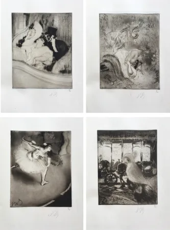 Офорт Legrand - POÈMES À L'EAU-FORTE. 1/20 suites à grandes marges des 30 eaux-fortes signées.‎ 