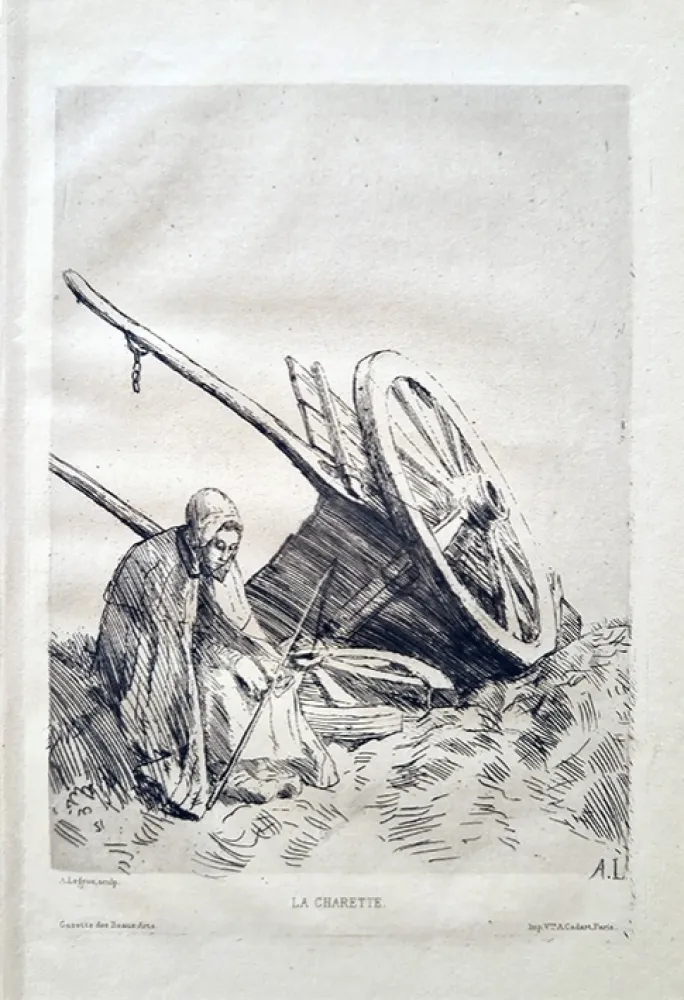 Офорт Legros - La charette