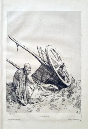 Офорт Legros - La charette