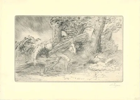 Гравюра Сухой Иглой Legros - Les fagottiers