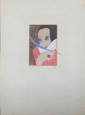 Многоэкземплярное Произведение Lepape - La Plume, 1914 - Art Deco Masterpiece!