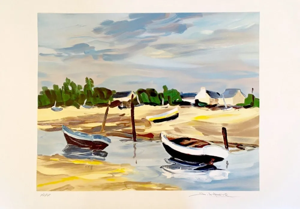 Литография Levasseur - Barques