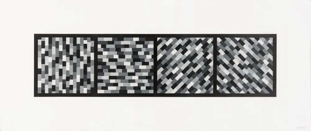 Линогравюра Lewitt - Broken Gray Bands in Four Directions
