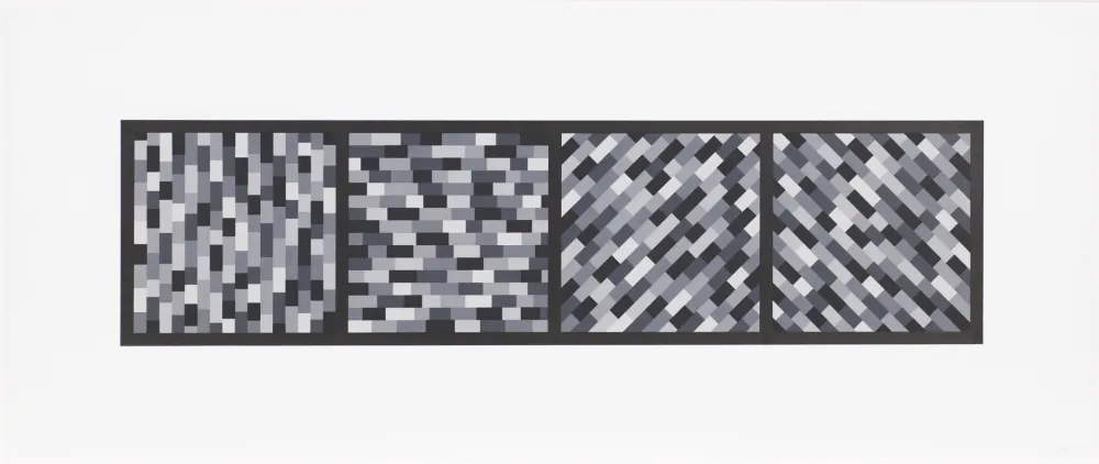Линогравюра Lewitt - Broken Gray Bands in Four Directions
