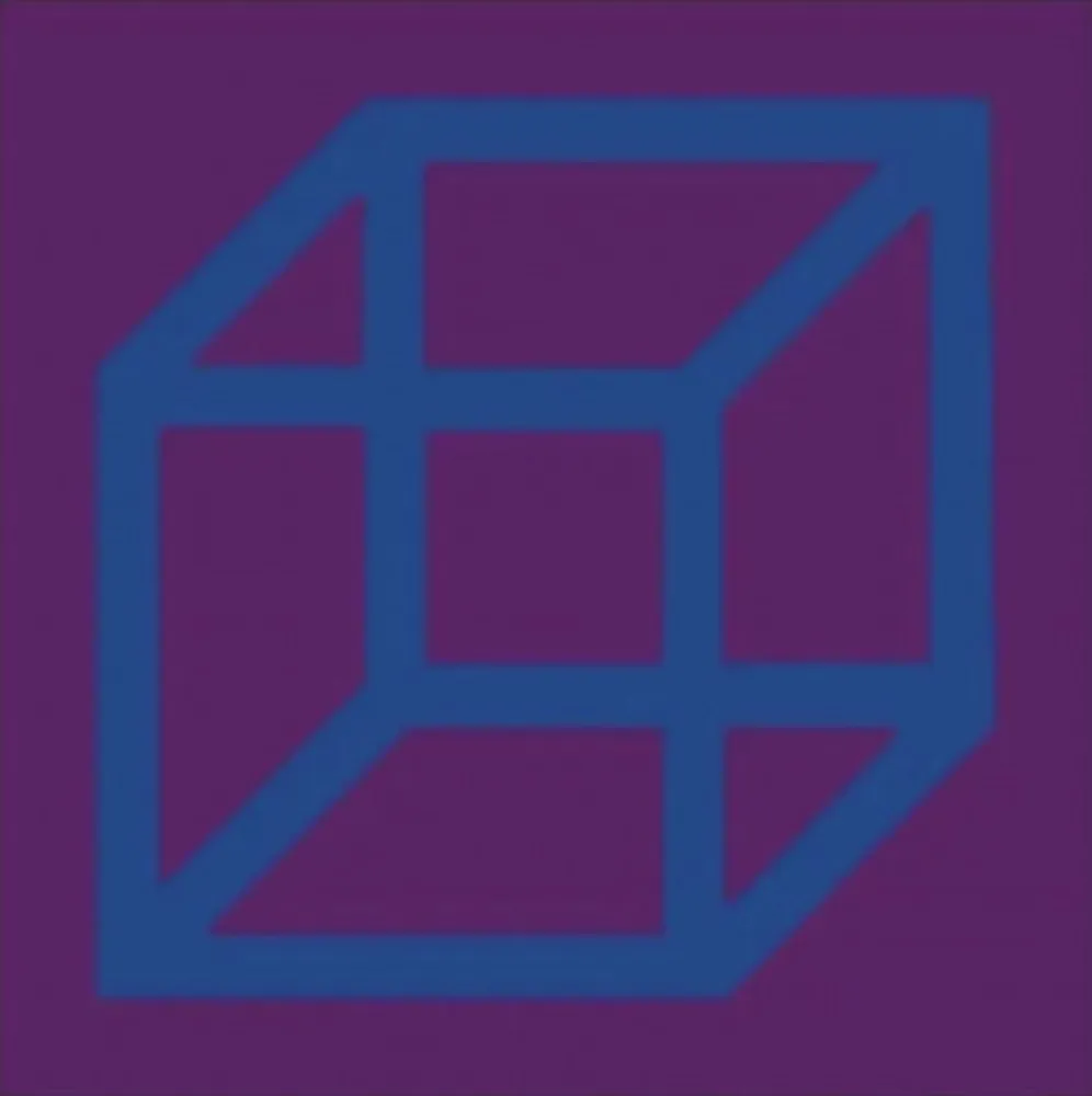 Линогравюра Lewitt - Cubes in Color on Color (Purple/Blue)