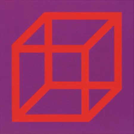 Линогравюра Lewitt - Cubes in Color on Color (Purple/Red)