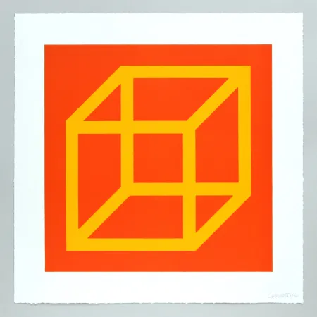 Линогравюра Lewitt - Open Cube in Color on Color Plate 07