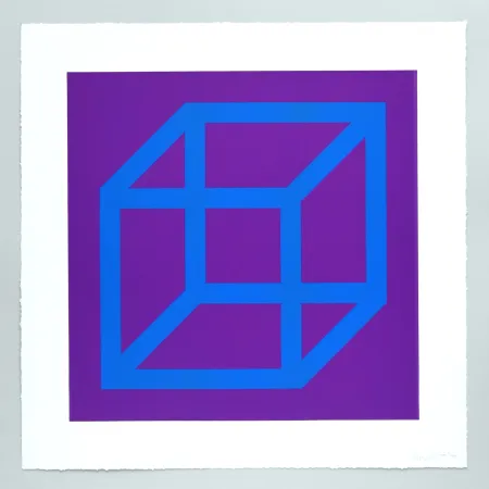 Линогравюра Lewitt - Open Cube in Color on Color Plate 13