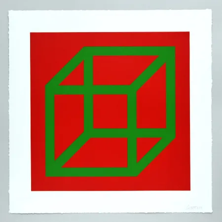 Линогравюра Lewitt - Open Cube in Color on Color Plate 22