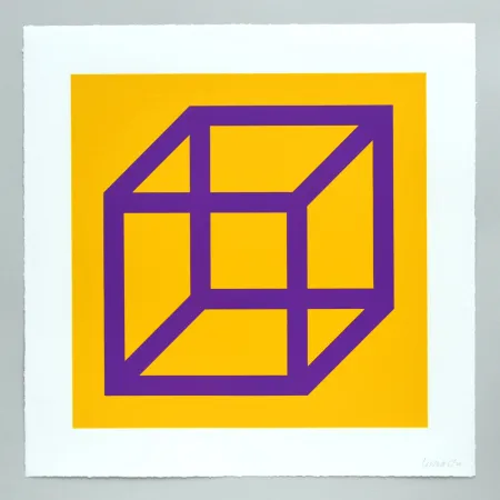 Линогравюра Lewitt - Open Cube in Color on Color Plate 27