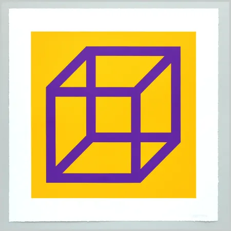 Линогравюра Lewitt - Open Cube in Color on Color Plate 27