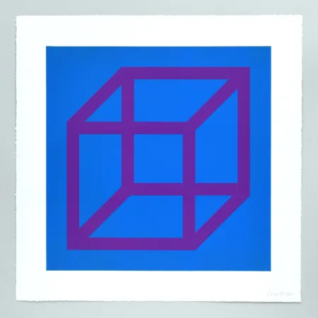 Линогравюра Lewitt - Open Cube in Color on Color Plate 28