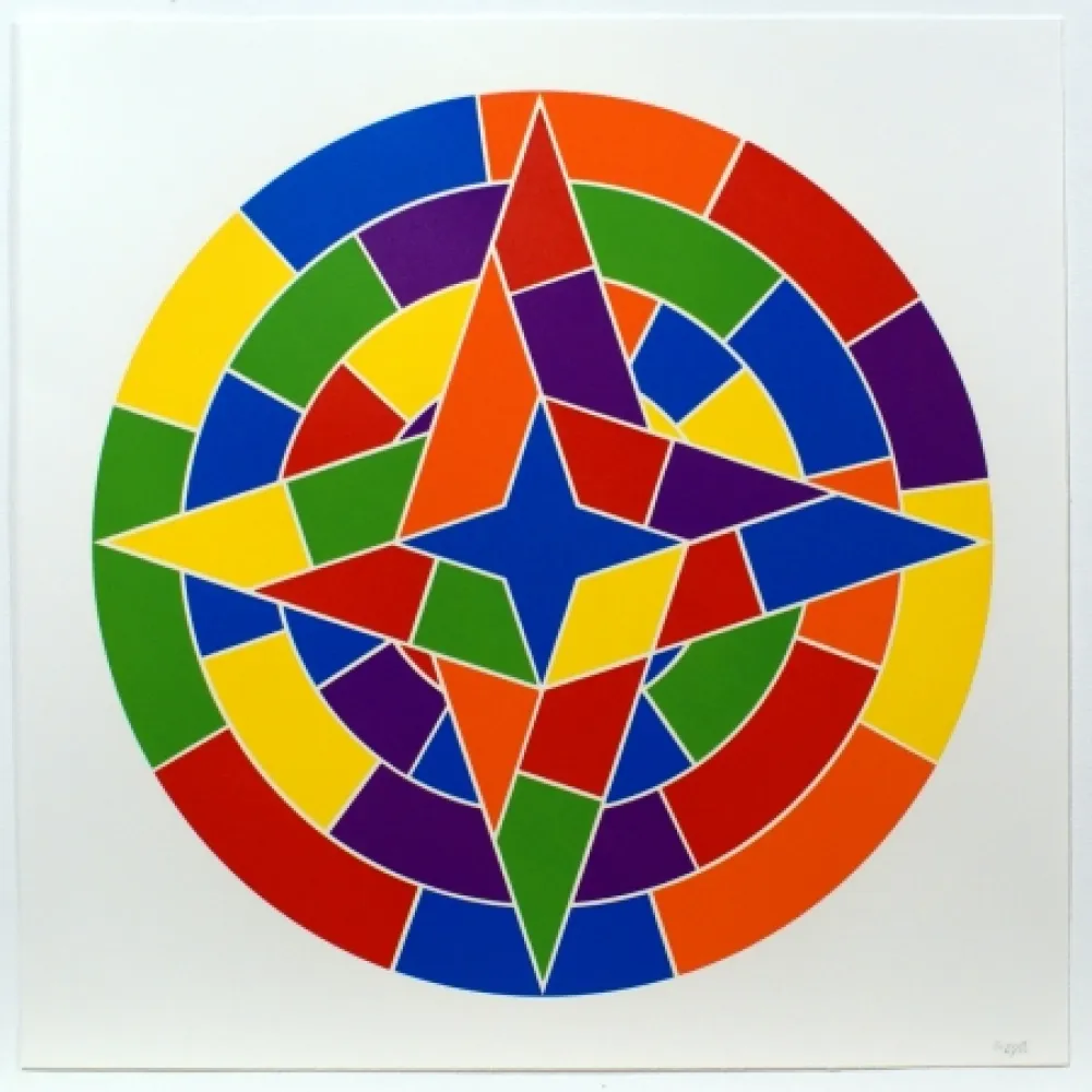 Линогравюра Lewitt - Tondo 2 (4 point star)