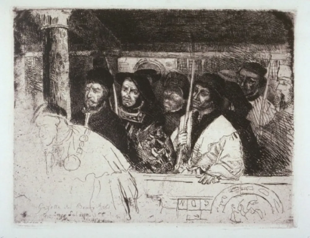 Гравюра Leys - Les archers / The Archers