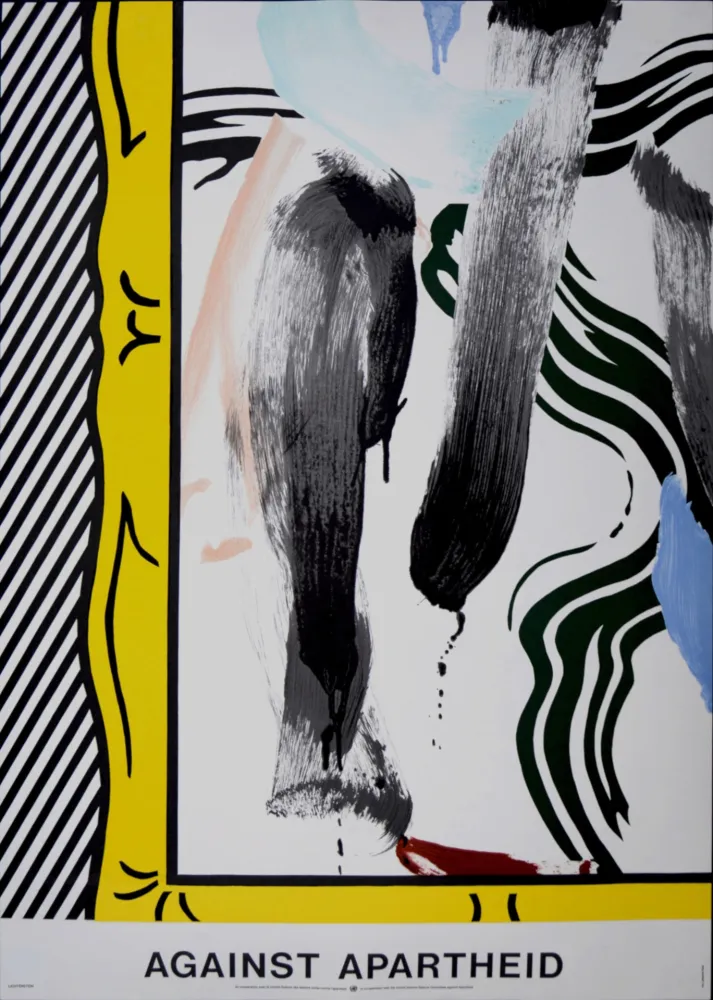 Литография Lichtenstein - Against Apartheid, 1983 - Scarce first printing!