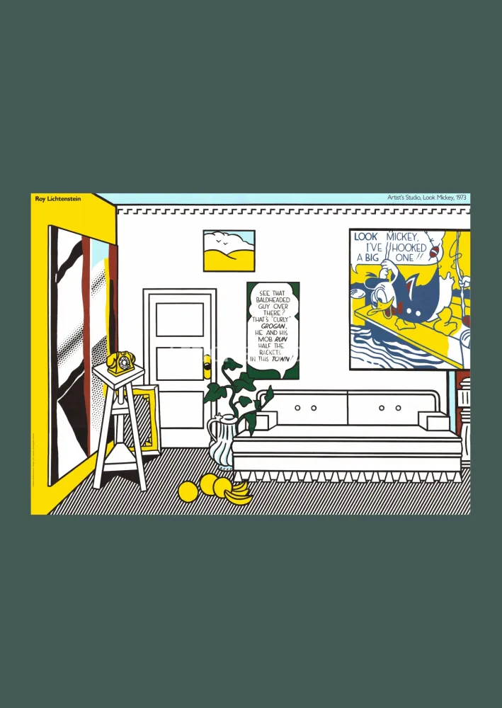 Литография Lichtenstein - Roy Lichtenstein: 'Artist's Studio - Look Mickey' 1982 Offset-lithograph
