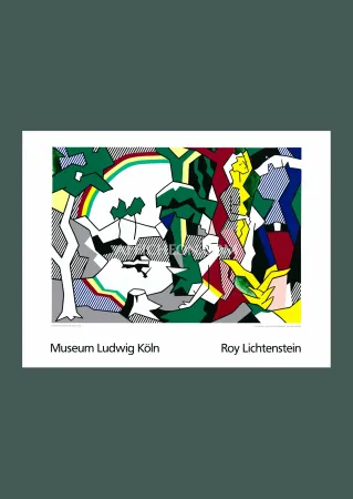 Сериграфия Lichtenstein - Roy Lichtenstein: 'Landscape with Figures and Rainbow' 1989 Offset-serigraph