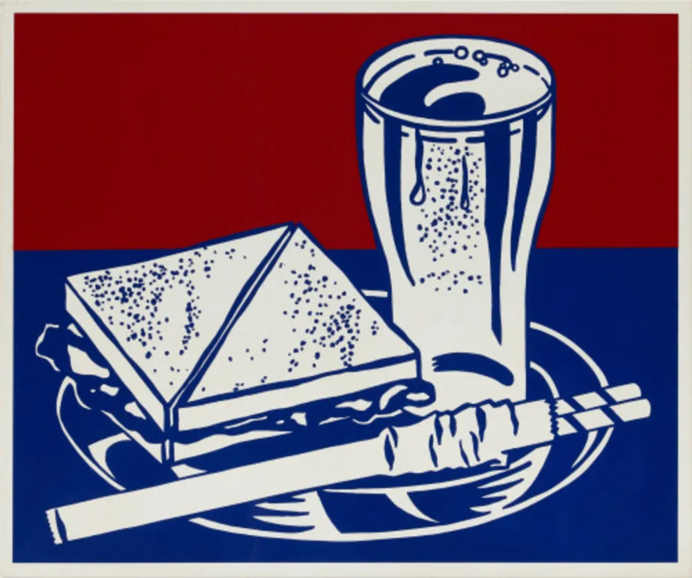 Сериграфия Lichtenstein - Sandwich and Soda