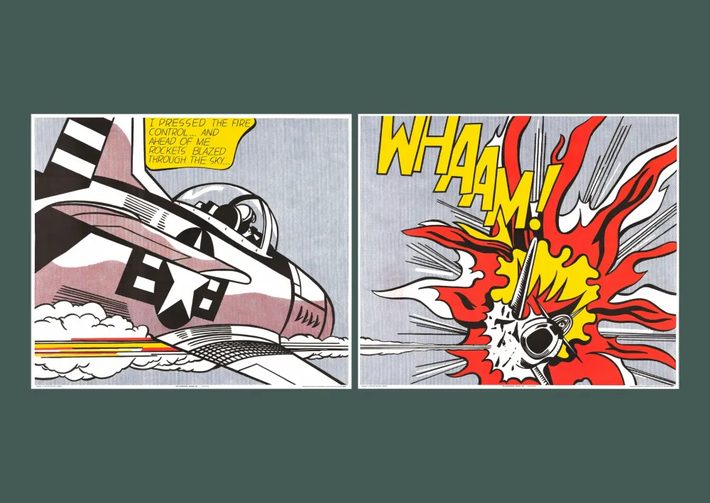Литография Lichtenstein - 'WHAAM!' 1986 Offset-lithograph Diptych Set