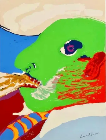 Литография Lindstrom - Green Head — E.A. V/X
