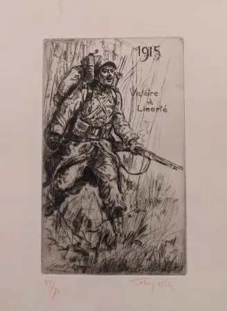 Гравюра Lobel-Riche - Victoire et Liberté