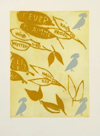 Гравюра Lootz - Talking Leaves V