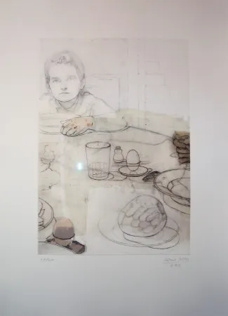 Офорт López Garcia - La cena