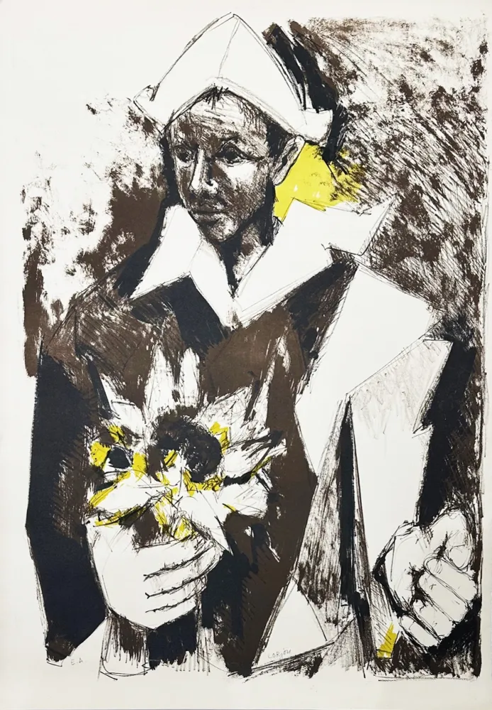 Литография Lorjou - Arlequin au tournesol