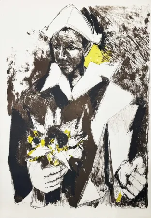 Литография Lorjou - Arlequin au tournesol