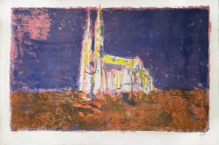 Литография Lorjou - Chartres de la Beauce