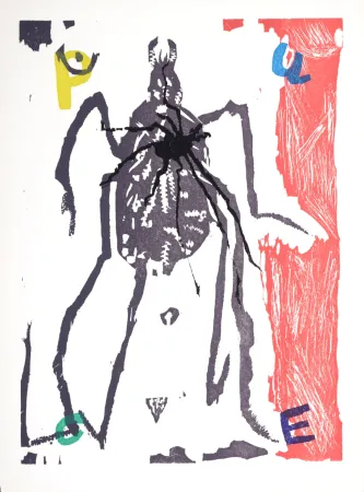 Гравюра На Дереве Lorjou - La Puce, 1965